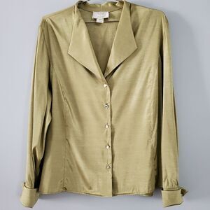 Vie by Victoria Royal Vintage Crystal Button Down Shirt Size 20